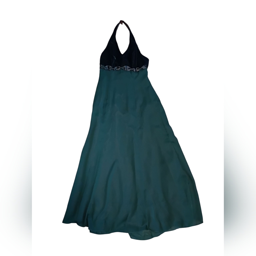 Dollar Dark Hunter Green Formal Fairycore Halter Maxi Dress Size Small